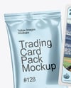 Metallic Trading Card Pack with Card Mockup