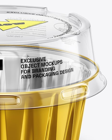Aluminium Foil Cup with Clear Plastic Cup Mockup
