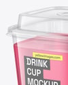 Clear Plastic Cup with Drink Mockup