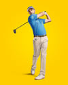 Man Wearing Golf Shirt and Chinos Mockup
