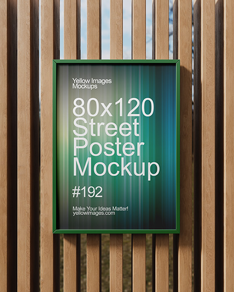 Framed Poster on a Wooden Wall Mockup