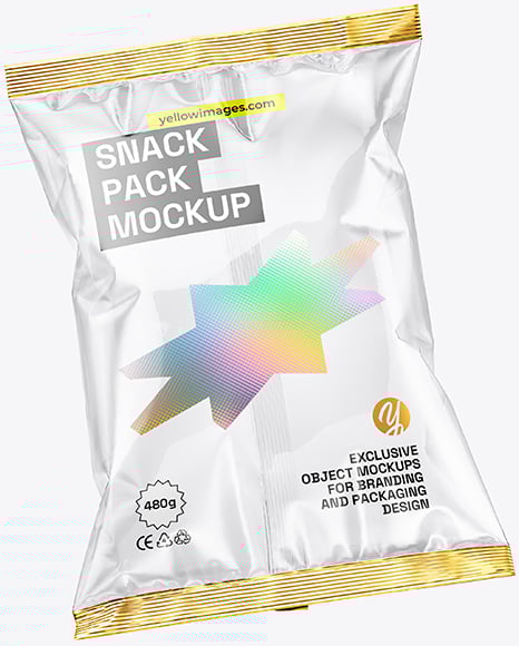 Empty Clear Plastic Snack Bags Mockup