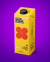 1L Carton Drink Box Mockup - Half Side view