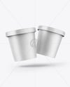 Two Kraft Paper Ice Cream Cups Mockup