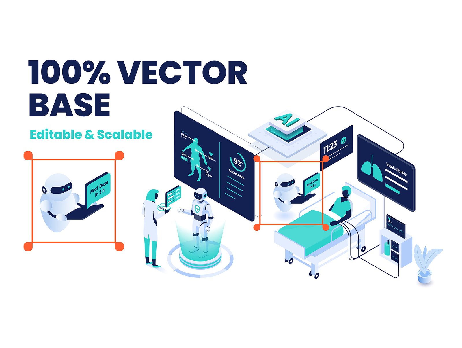 AI &amp; Data Isometric Illustrations – Modern Tech Pack