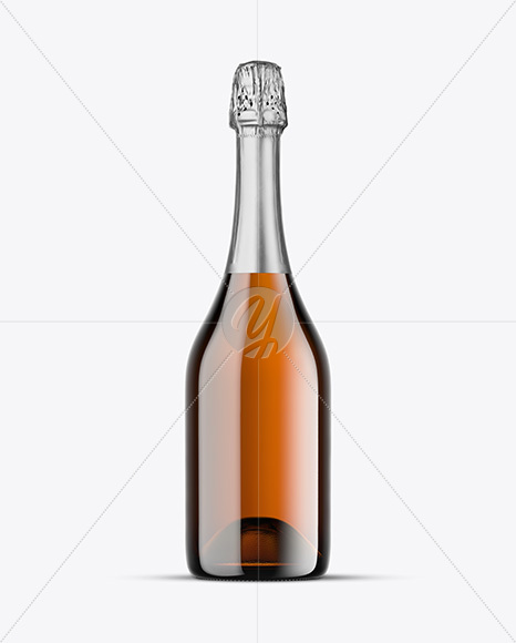 Amber Glass Champagne Bottle Mockup