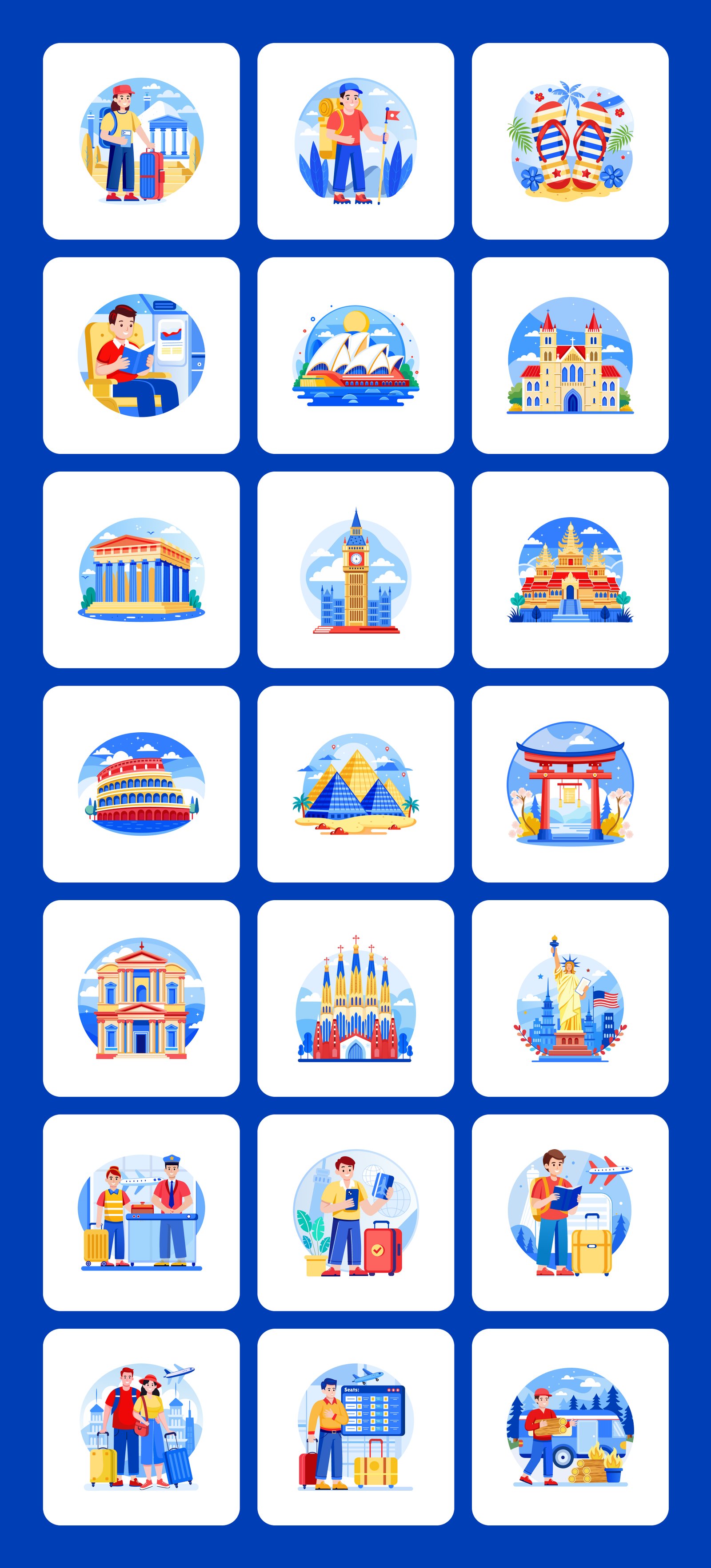 150 Travel Illustrations