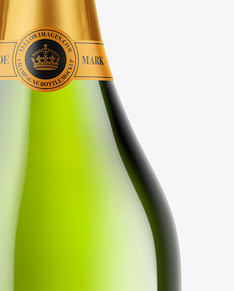 Green Glass Champagne Bottle Mockup