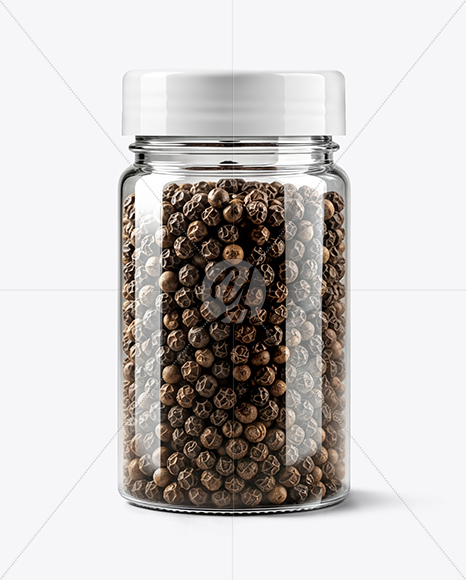 Spice Jar with Whole Black Pepper Mockup