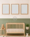 Nursery Room with Three Framed Posters Mockup