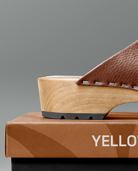 Clog Shoe with Box Mockup