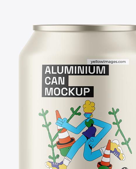 237ml Matte Aluminium Drink Can Mockup