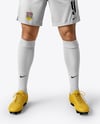 Soccer Player Wearing Jersey and Shorts Mockup