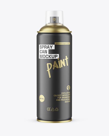 Matte Spray Paint Can Mockup