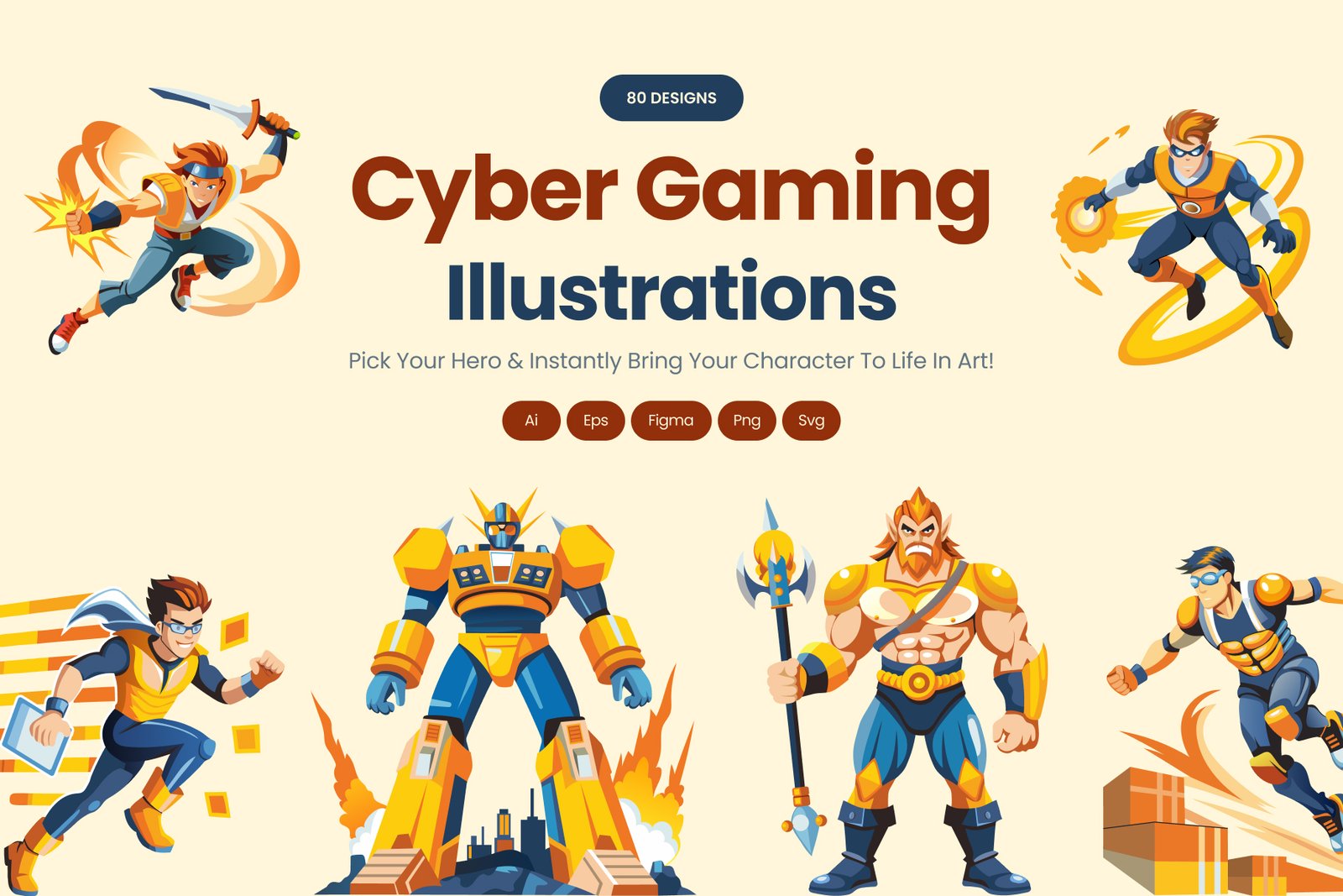 Cyber Gaming Characters Set