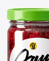 Clear Glass Jar with Cherry Jam Mockup