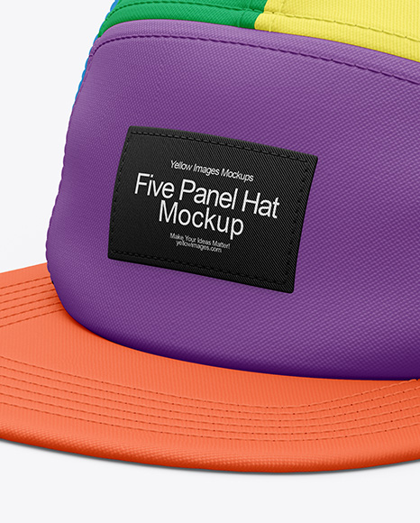 Five Panel Cap Mockup - Half Side View