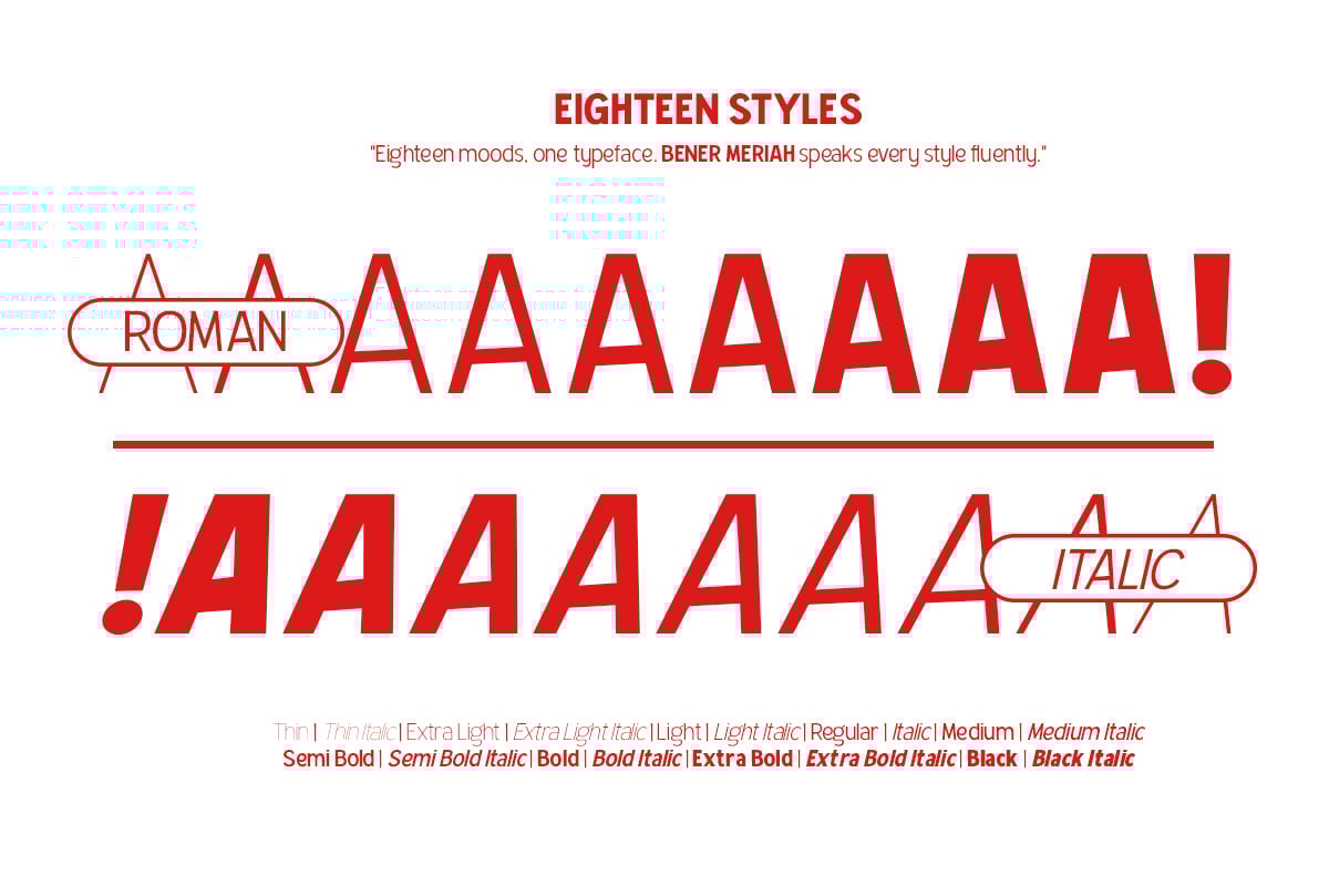 Bener Meriah - Sans Serif Display Family Font
