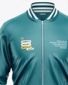Satin Varsity Zip-Up Jacket Mockup