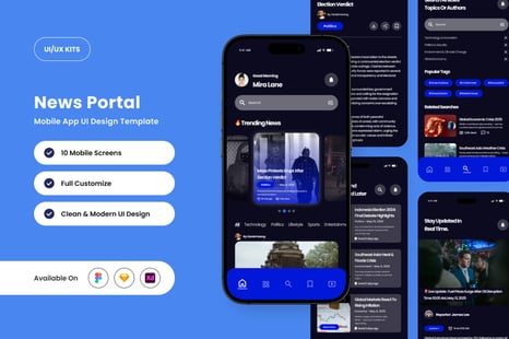 TapTalkNews - News Portal App Design Template - Creative Store