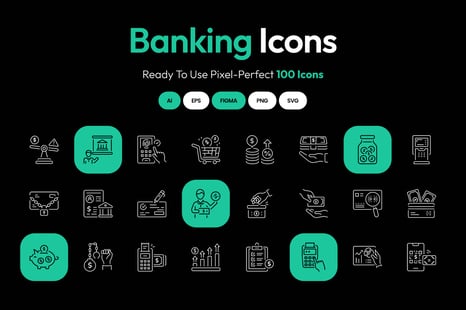 Banking Icon Art Set