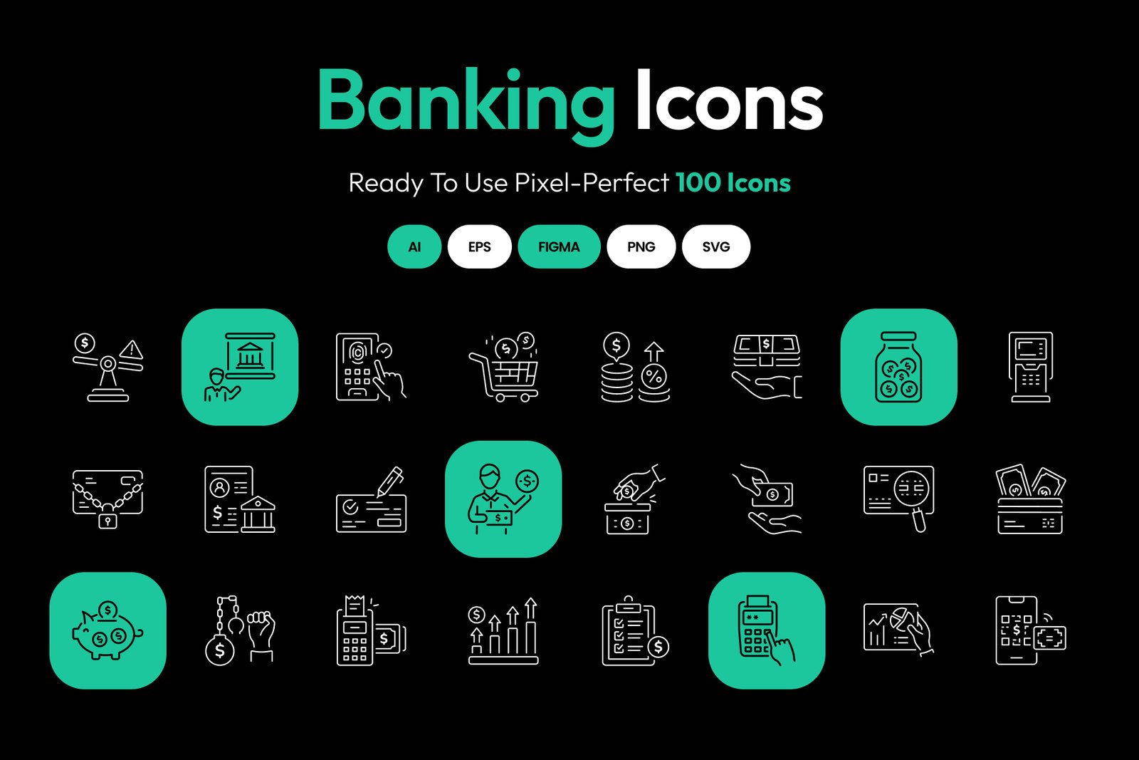 Banking Icon Art Set