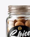 Clear Glass Jar with Whole Nutmeg Mockup