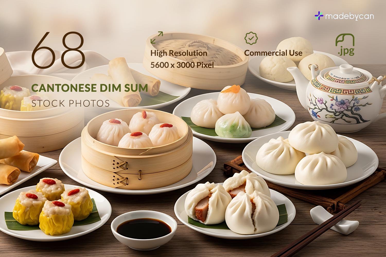 68 Cantonese Dim Sum Stock Photos for Food Branding and Editorial Use