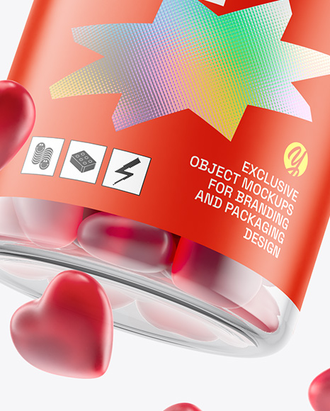 Plastic Bottle with Gummies Mockup