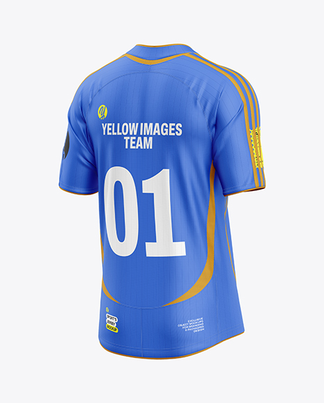 Soccer Jersey Mockup - Back Half Side View