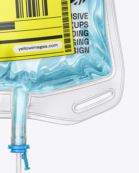 Clear Plastic Infusion Bag Mockup