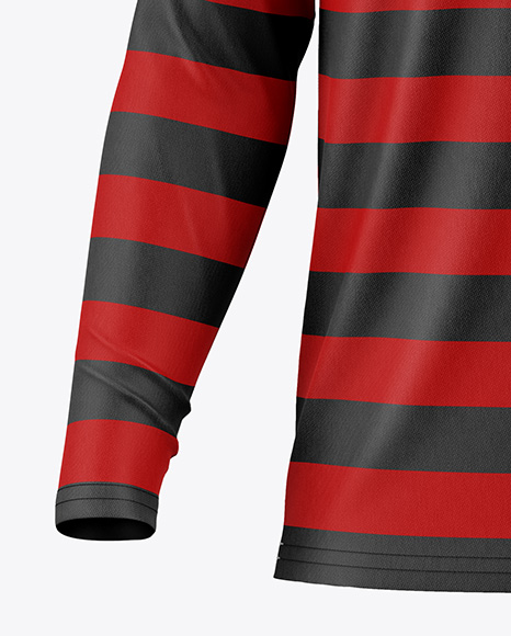 Men's Raglan Long Sleeve Polo Shirt Mockup