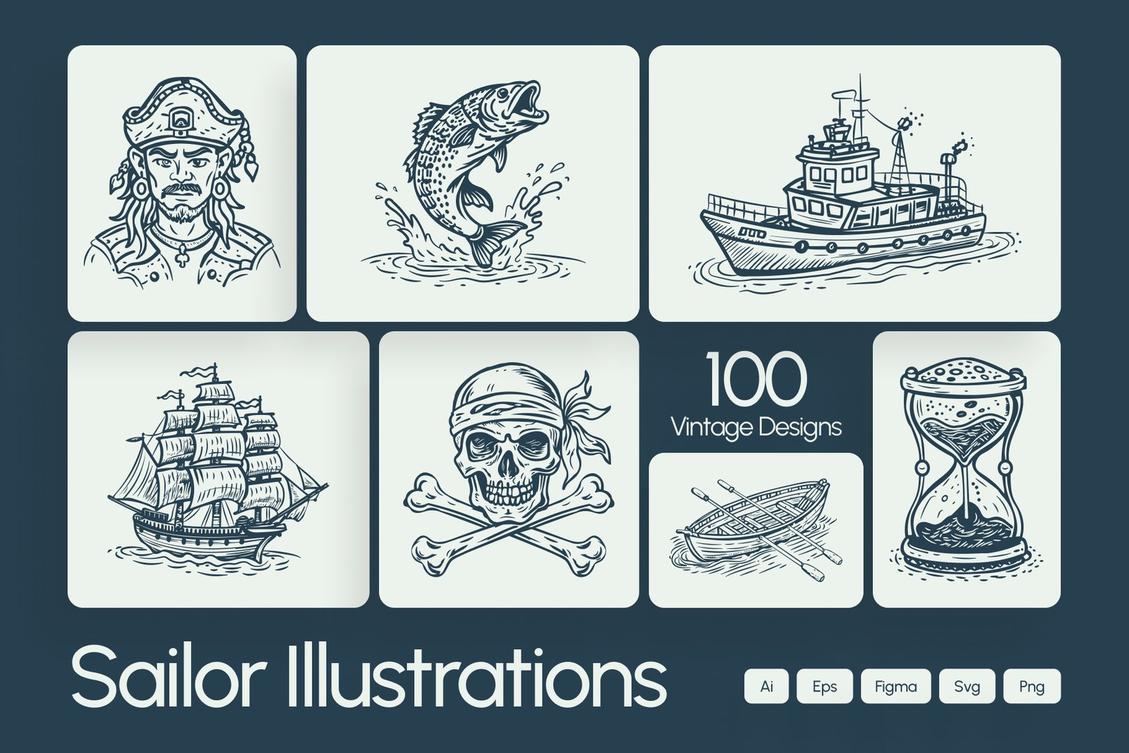 Vintage Sailor Tattoos Illustrations