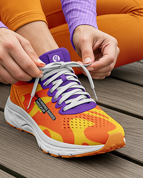 Woman Wearing In Running Kit Mockup