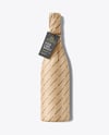 Wine Bottle in Kraft Paper Wrap Mockup
