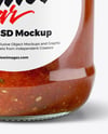 Clear Glass Jar with Marinara Sauce Mockup