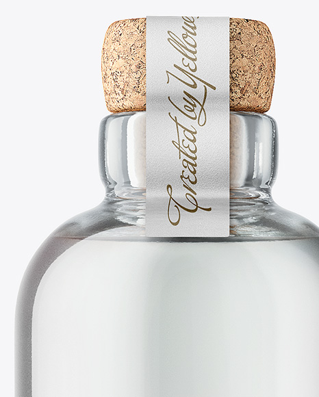 Dry Gin Bottle with Cork Mockup