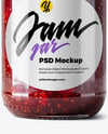 Glass Jar with Mixed Berries Preserves Mockup