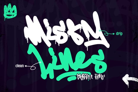 Misty Lines - A dripping Monoline Graffiti Font - Fonts