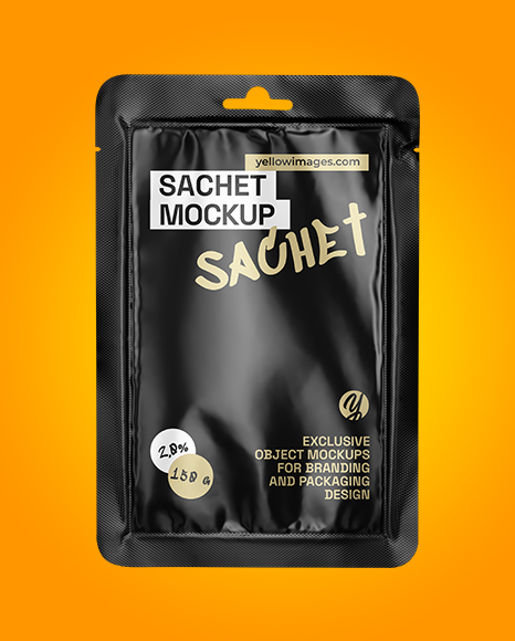 Glossy Sachet Mockup