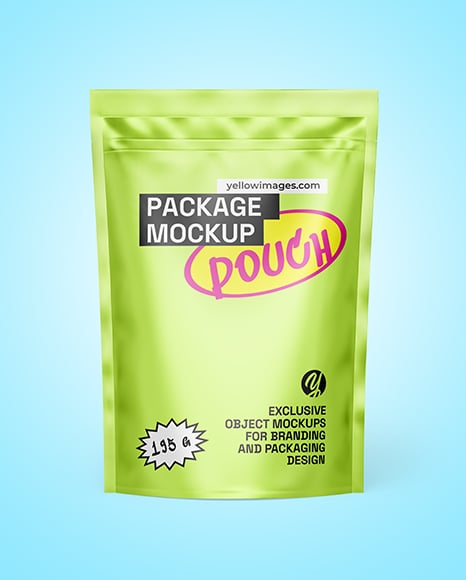Matte Metallic Pouch Mockup