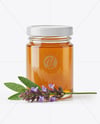 Glass Jar with Sage Honey Mockup