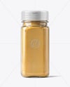 Square Glass Jar with Ground Ginger Mockup