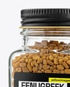 Square Glass Jar with Fenugreek Seeds Mockup