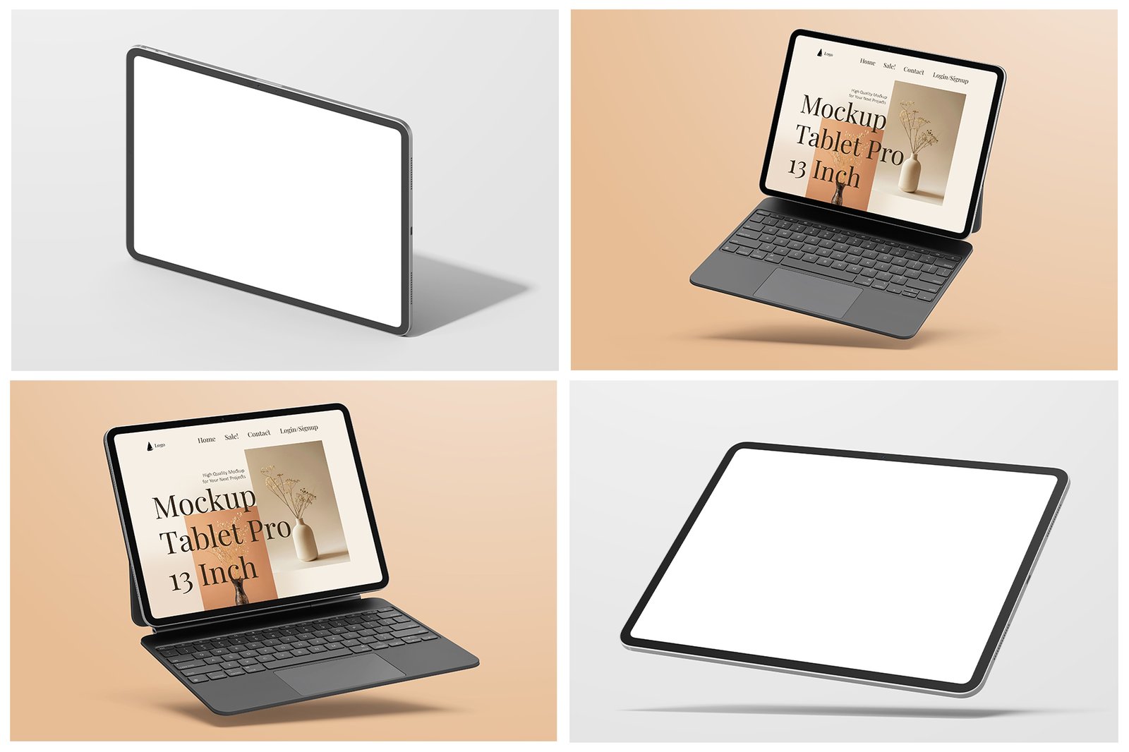 iPad Pro 13 Inch with Magic Keyboard PSD Mockup Pack