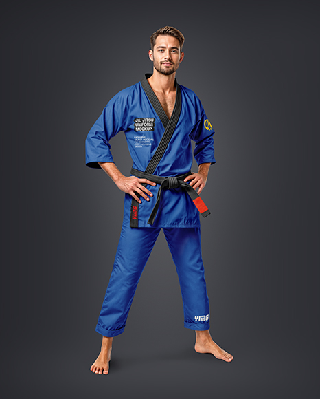 Man Wearing a Jiu Jitsu Gi Uniform Mockup