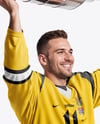 Ice Hockey Player with Stanley Cup Mockup