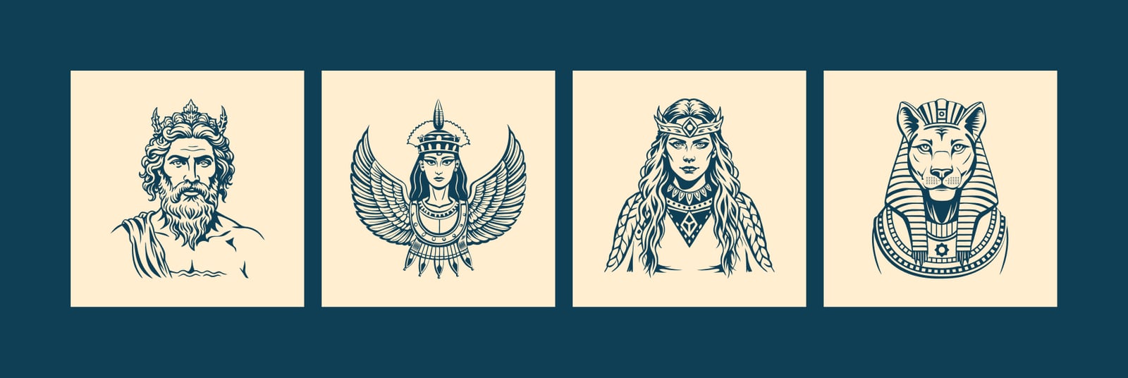 Vintage God Vector Illustration