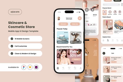 Meloura – Beauty Product App UI Design Template - Creative Store
