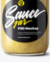Glass Jar with Dijon Mustard Mockup